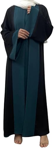 Women's Long Sleeve Two-Tone Abaya Dress