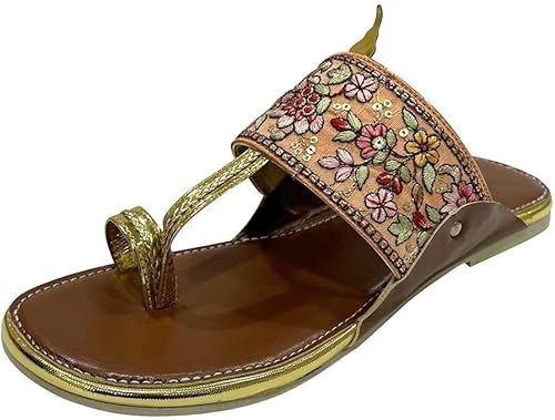 Peshawari Chappal For Women's Indian Flat Flip Flop Kolhapuri Sandals For Women Ethnic Casual Mojaris