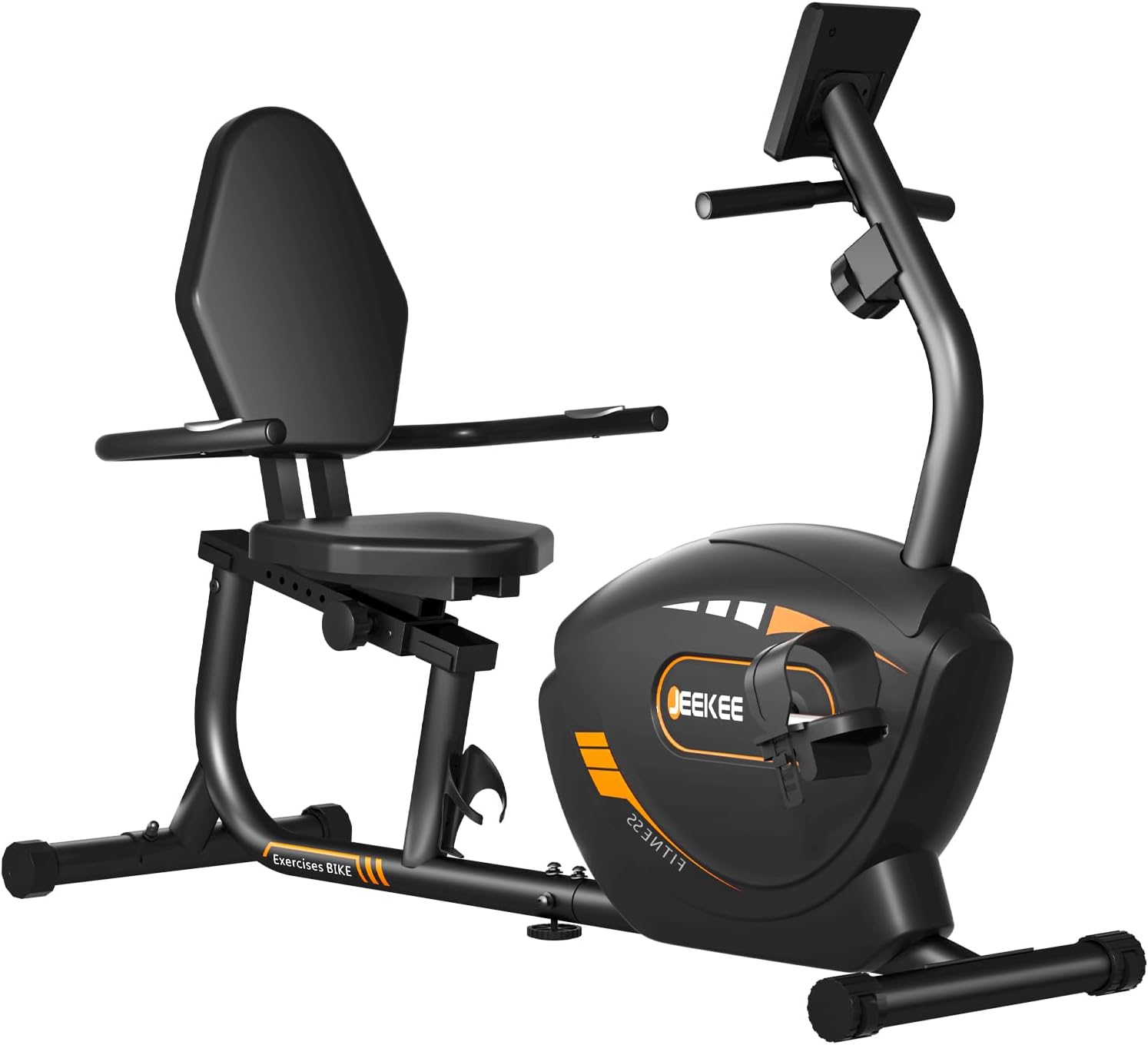 JEEKEE Recumbent Exercise Bike for Seniors, Stationary Bikes for Home, 300LB Capacity & 16 Levels Magnetic Resistance