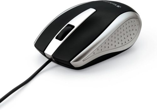 Verbatim Wired USB Computer Mouse - Corded USB Mouse for Laptops and PCs - Right or Left Hand Use, Silver 99741 1.4" x 2.4" x 3.9"