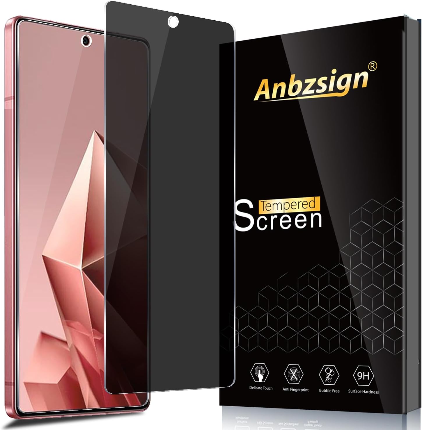 2 Pack for Infinix Note 50 4G/50 Pro 4G/ 50 Pro Plus Privacy Tempered Glass Screen Protector, Anti-Spy 9H Hardness Case Friendly Film