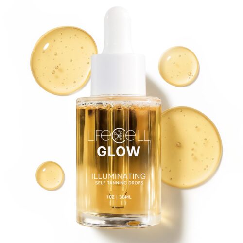LifeCell Glow Self-Tanning Drops for Face & Body, DHA & Squalane Formula