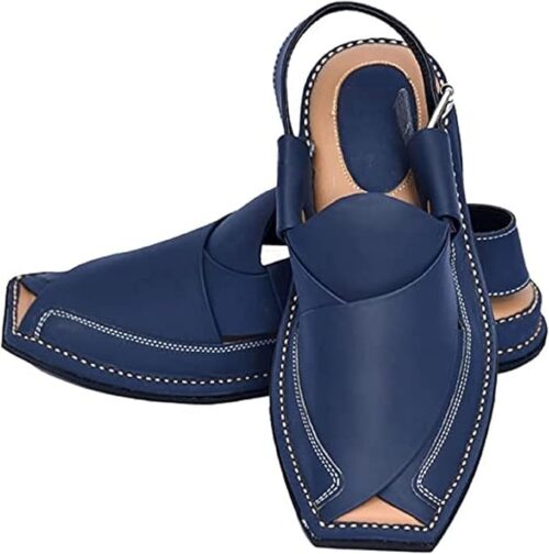 Men's Peshawari Chappal Traditional Handmade Leather Sandal Kaptan Chappal - Flip Flop Double Sole Casual Comfort Shoes