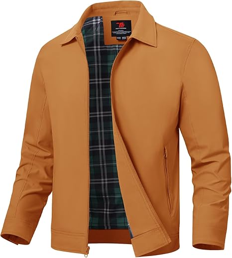 TACVASEN Men's Bomber Jacket Lightweight Casual Spring Fall Windbreaker Zip Up Coat with Pocket - Image 2