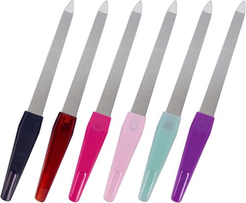 Metal Nail File (6 Pcs), Nail Files for Natural Nails Made of Stainless Steel