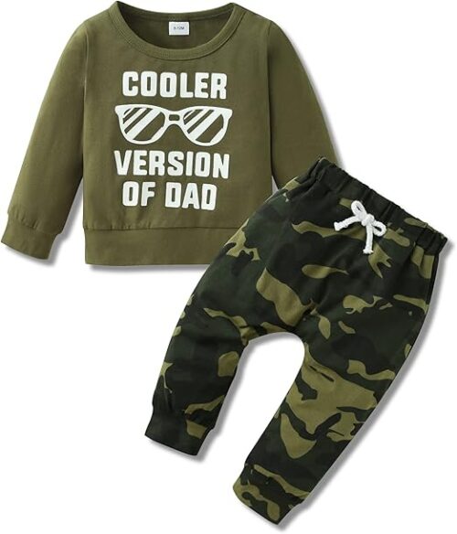 YALLET Baby Toddler Boy Clothes Fall Winter Outfit Long Sleeve Sweatshirts Pants Set 6 9 12 18 24 Months 3T 4T 5T Boy Clothes