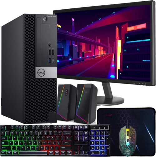 Dell Windows 11 Desktop Computer OptiPlex 5060 | Intel i5-8600 Six Core (4.3GHz Turbo) | 16GB DDR4 RAM | 500GB SSD Solid State + 1TB HDD | WiFi + Bluetooth | Peripheral Computer Package (Renewed)