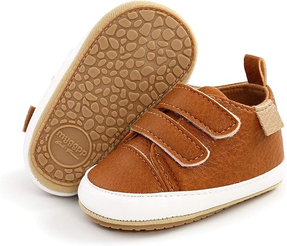 Baby Boys Girls Shoes Non-Slip Rubber Sole High-Top PU Leather Sneakers Infant First Walking Shoes Toddler Crib Shoes Newborn Loafers Flats.
