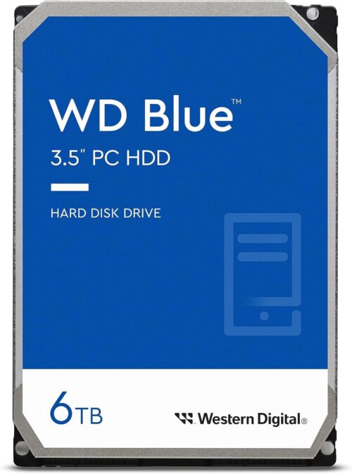 Western Digital 6TB WD Blue PC Internal Hard Drive HDD - 5400 RPM, SATA 6 Gb/s, 256 MB Cache, 3.5" - WD60EZAX (Renewed)