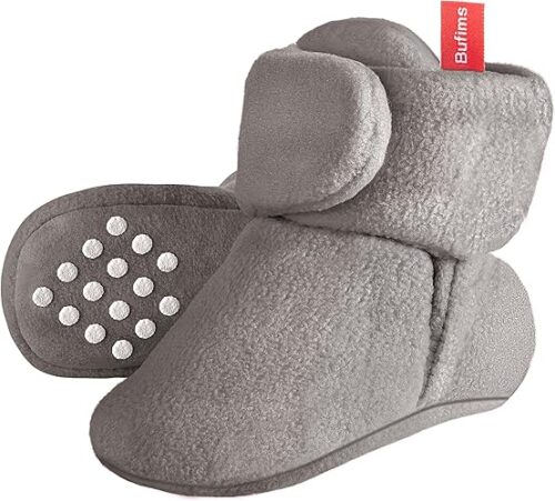 Baby Fleece Booties Newborn Unisex Booties Non-Slip Newborn Infant First Walkers Warm Shoes House Slippers for Baby Boys & Baby Girls Toddlers