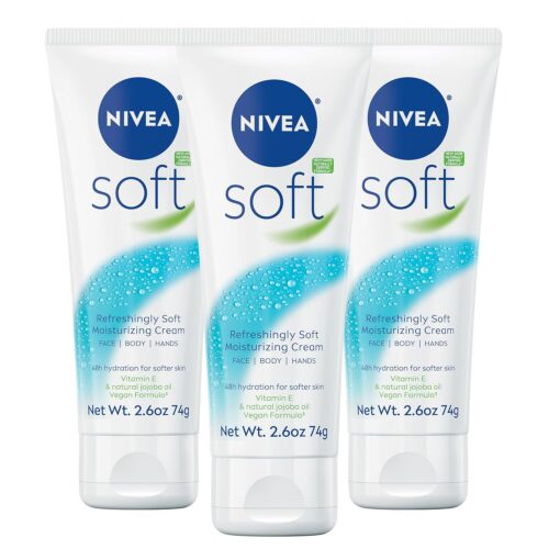 NIVEA Soft Refreshingly Soft Moisturizing Cream, Lightweight Moisturizer for Face, Body and Hands, Body Cream