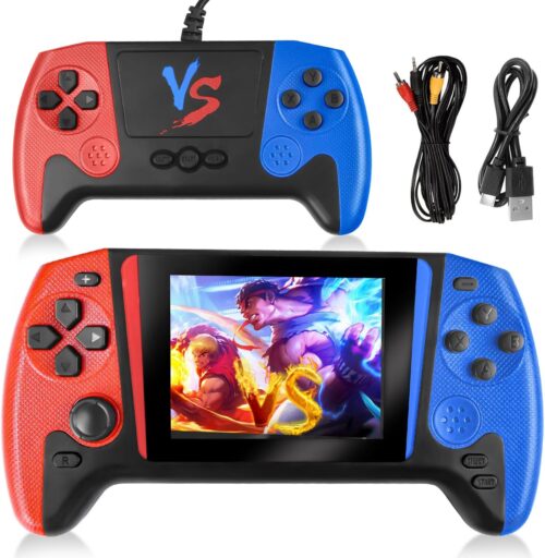 Q21 Retro Handheld Game Console – 3.5" Portable Mini Screen,500 Built-in Classic Games,Two Players Battle,1020mAh Rechargeable Battery Electronic Games for Teens Birthday and Party Gifts