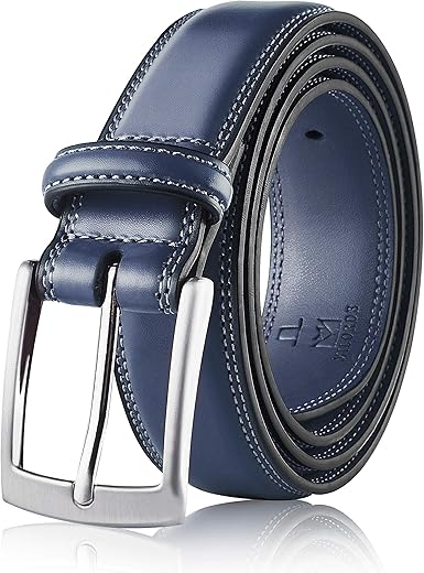 MILORDE Men's Genuine Leather Dress Belt, Handmade, 100% Cow Leather, Fashion & Classic Designs for Work Business and Casual - Image 3