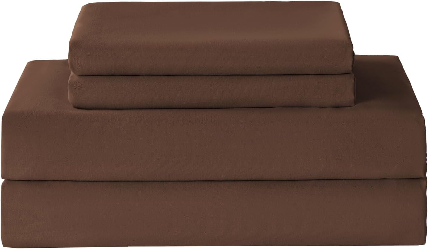 Queen Sheet Set Cooling Sheets Deep Pocket Queen Size Bed Sheets Set, Brown Soft Microfiber Oeko
