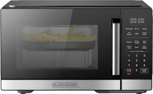BLACK+DECKER 5-in-1 Microwave Oven with Air Fry, Combi, Bake, Roast, and Convection Cooking