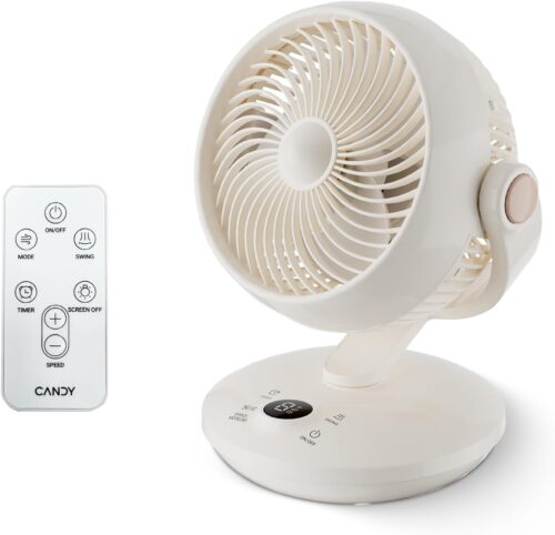 Candy™ Fan for Bedroom,Oscillating Table Fan & Remote Control,8-Speed & Normal Sleep Baby 3 Mode