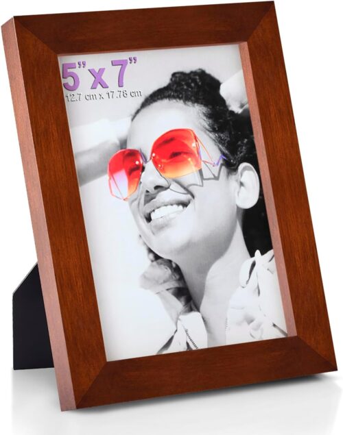RPJC 5x7 inch Picture Frame Made of Solid Wood High Definition Glass for Table Top Display