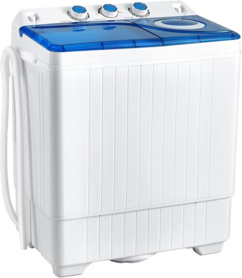 COSTWAY, Twin Tub 26lbs Capacity Laundry, 18lbs 8lbs Spinner Combo with Timer Knobs