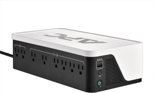 APC UPS Battery Backup, 1050VA UPS with 6 Backup Battery Outlets, Type C USB Charging