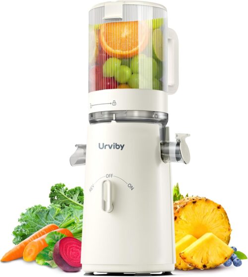 Cold Press Juicer, 2-in-1 Juicer Machines for Juice & Sorbet, with 5-Inch Wide Chute