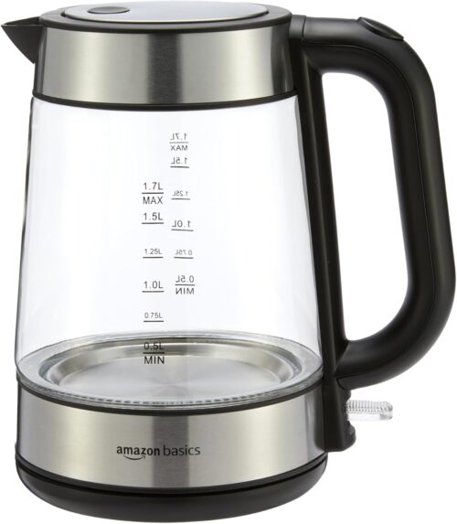 Electric Kettle with Glass Carafe for Tea and Coffee, BPA-Free, Fast Boiling, Auto Shut-Off