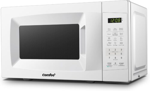 COMFEE' EM720CPL-PM Countertop Microwave Oven with Sound On/Off, ECO Mode and Easy One-Touch Buttons