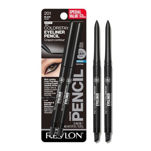 Revlon ColorStay Pencil Waterproof Eyeliner, Smudge-Proof, Eye Makeup with Built-In Sharpener