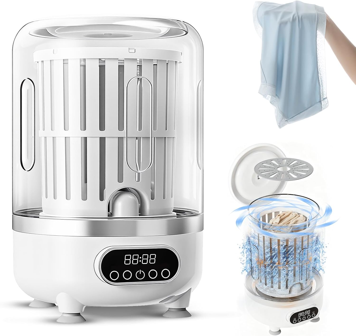 3L Portable Washing Machine,3 In 1 Portable Washer And Dryer Underwear Washing Machine