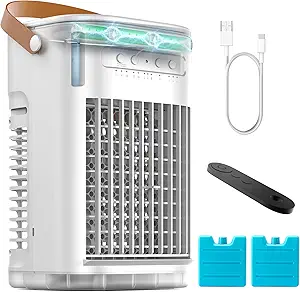 Portable Air Conditioners w/Remote, 5400mAh Built-in Battery