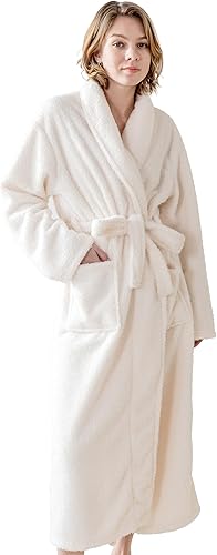 Robes for Women – Premium Plush Fleece Long Bathrobe for Women with Shawl Collar, Soft Warm Womens Robe