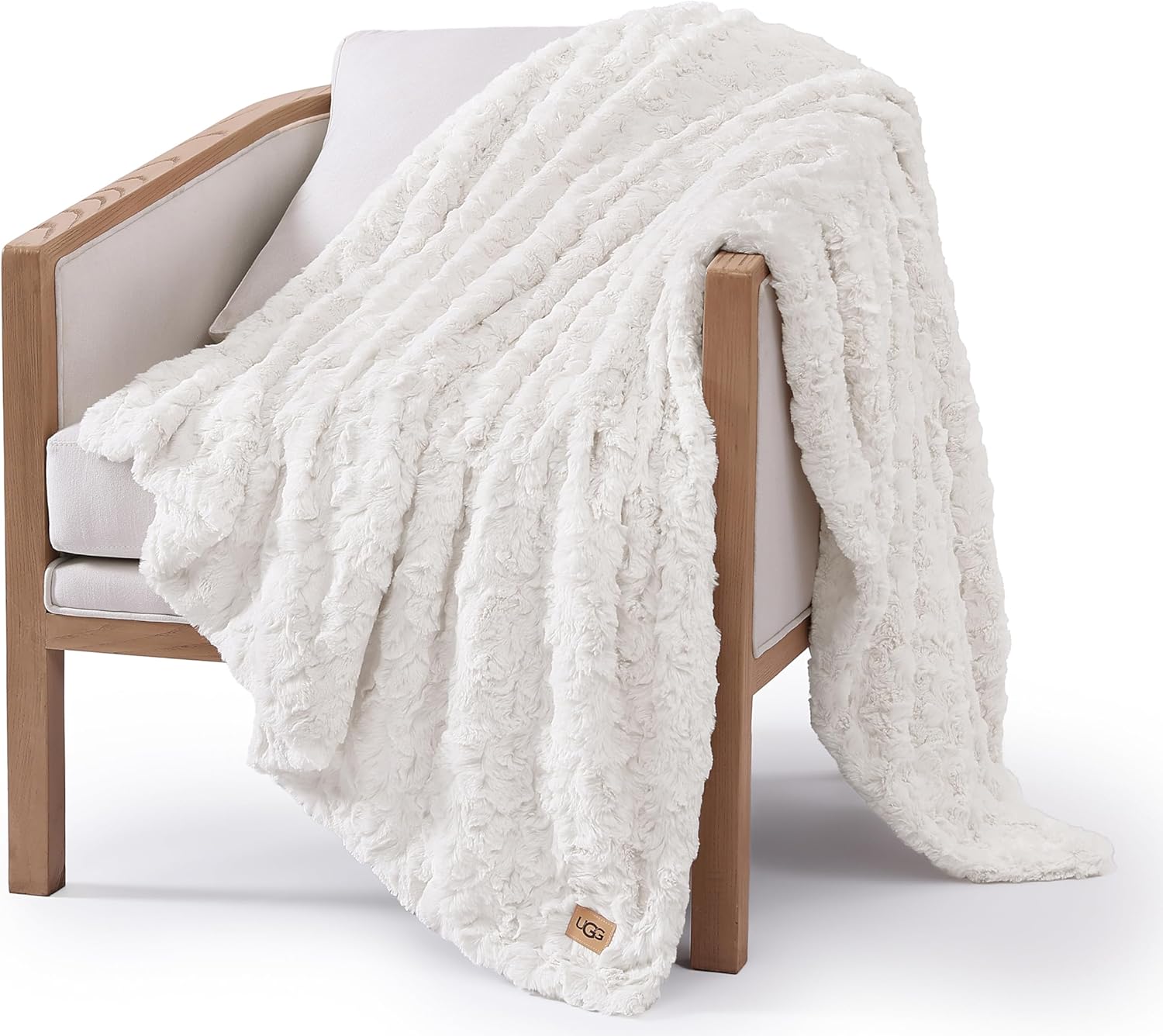 UGG Adalee Faux Fur Throw Blanket Luxury Lightweight Cozy Soft Throw for Couch Bed or Chair Hypoallergenic Machine Washable
