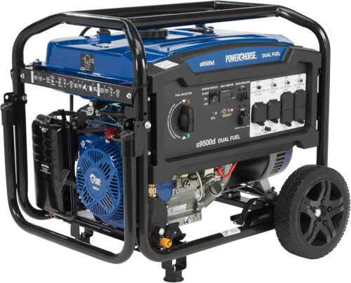 Powerhorse Portable Generator, 9500 Surge Watts, 7500 Rated Watts, 120/240V, Dual-Fuel