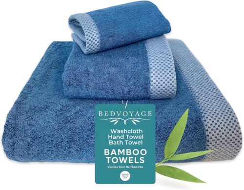 BedVoyage Luxury Bath Towels Set of 3 - Ultra Soft Plush Bathroom Towel Set