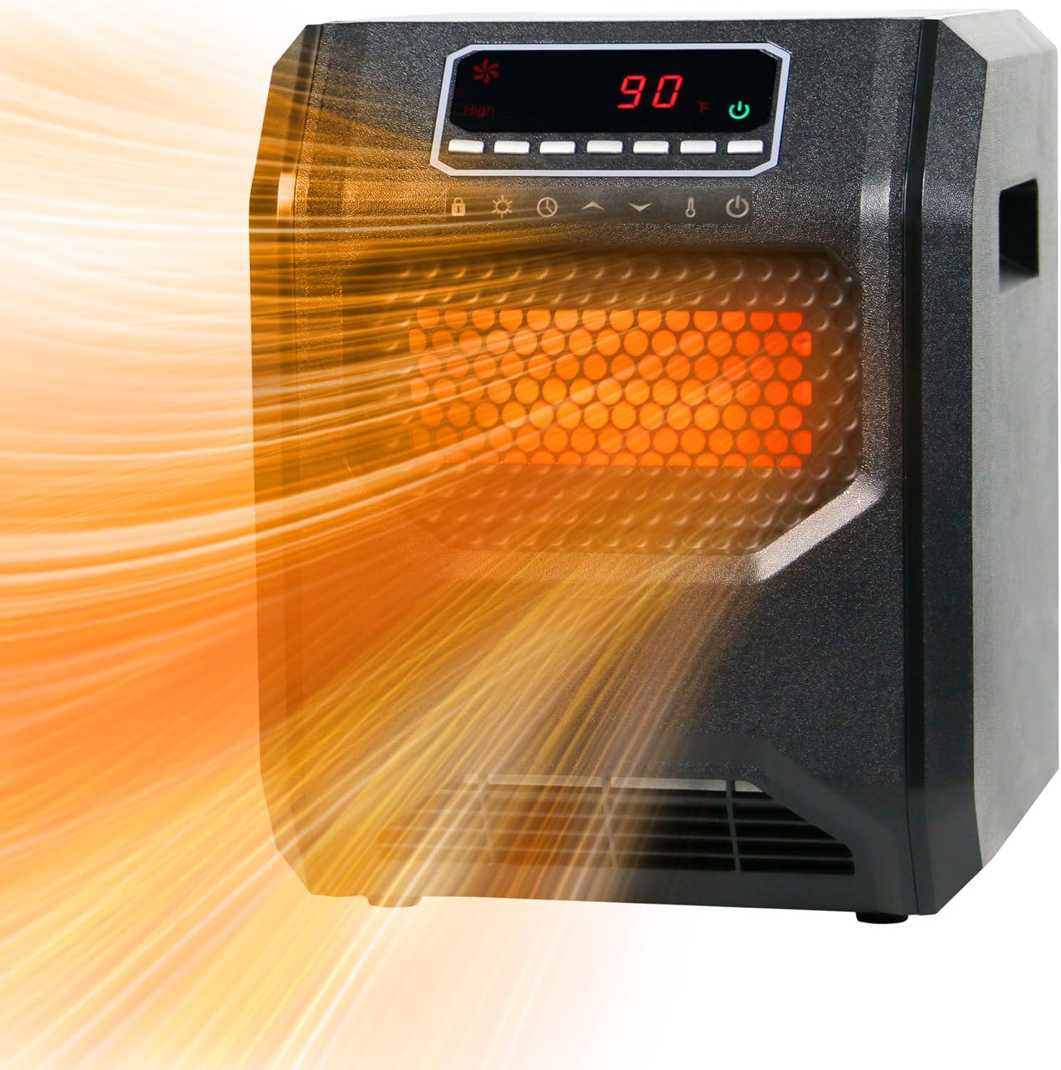 Quartz Space Heater for Indoor Use RealSmart 1500W Electric Heater Remote Control Infrared Heater Office