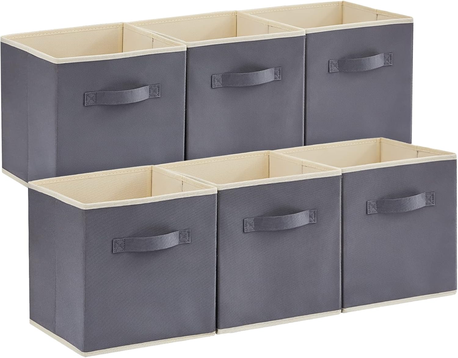 Collapsible Fabric Storage Cubes Bins Set 13 Inch, Foldable Cubby Organizers Boxes