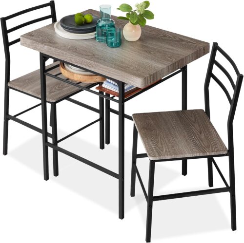 Best Choice Products 3-Piece Modern Dining Set, Space Saving Dinette for Kitchen, Dining Room