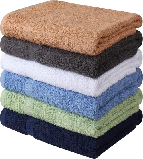 Towel and Linen Mart 100% Cotton 6 Pack Bath Towel Set, Quick Dry, Super Absorbent
